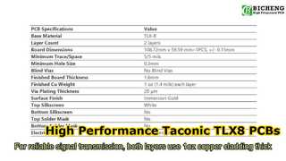 2-слойная печатная плата на базе Taconic TLX-8 толщиной 60 мил с покрытием Immersion Gold